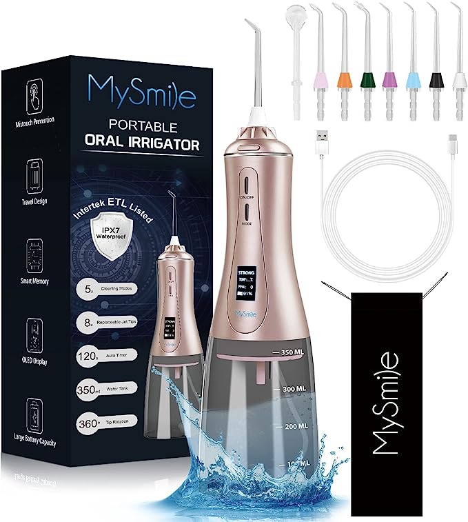 1 17 - MySmile Powerful Cordless 350ML Water Dental Flosser - The Ultimate Oral Hygiene Tool