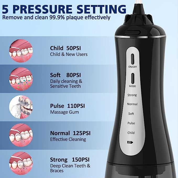 2 4 - MOCEL Water Dental Flosser Oral Irrigator with 5 Modes